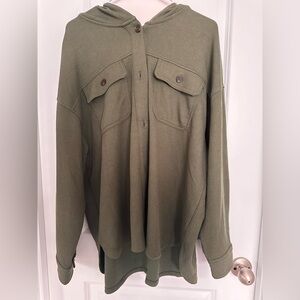 Time and Tru Olive Green Hooded Sweatshirt